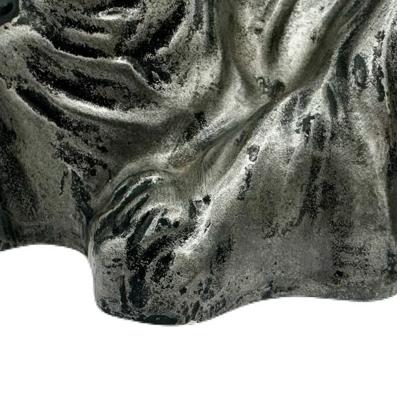 Vintage Scottish Terrier Scottie Dog Chalkware Painted Silver Statue Figurine - Picture 13 of 13